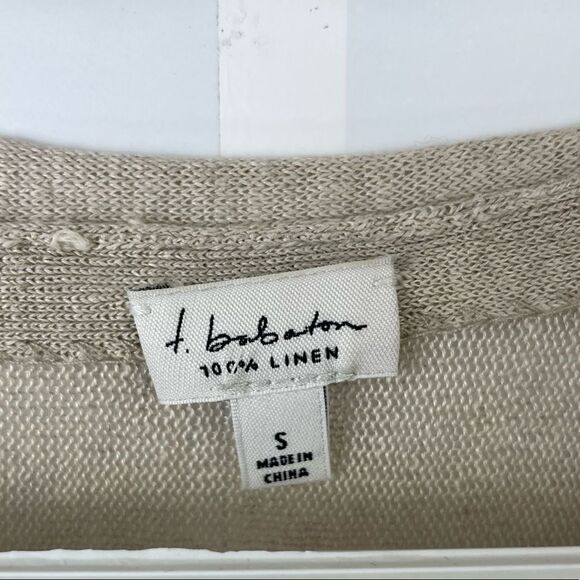 BABATON 100% Linen Tunic Sweater in Natural Flax Size S - Picture 6 of 6